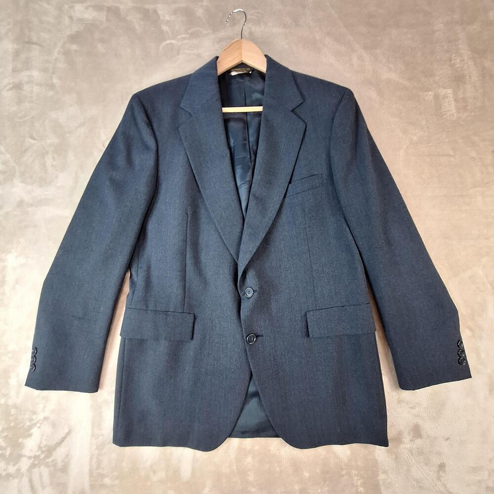 Limited Edition Suit Jacket Mens 42 Gray Solid Single Vent 2 Btn Formal